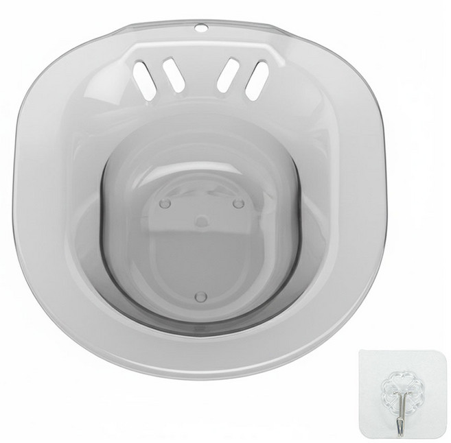 대한몰 가정용 변기 좌욕대야, 그레이투명, 1세트