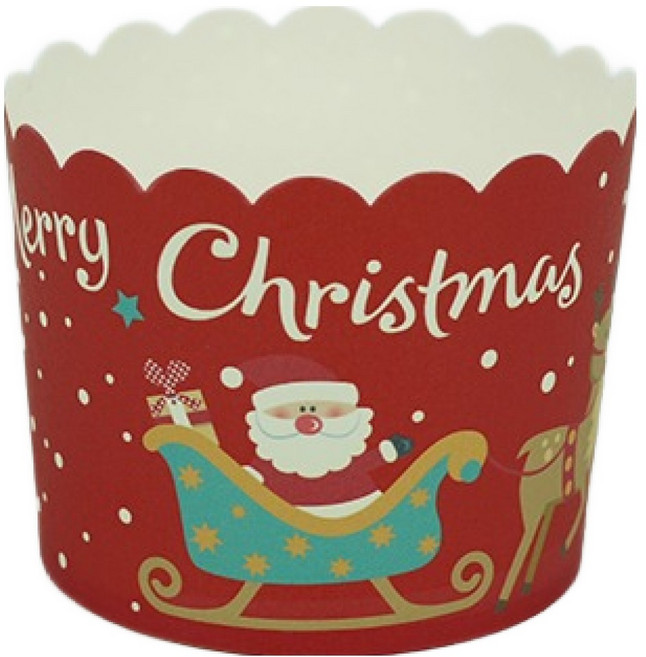 천운패키지 머핀컵, X mas 레드, 50개