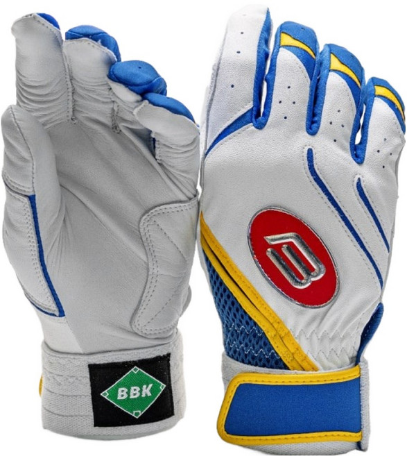 비비케이 25 Dark Yellow 배팅장갑 양손착용 세트 BG395, 1세트, WHITE + BLUE