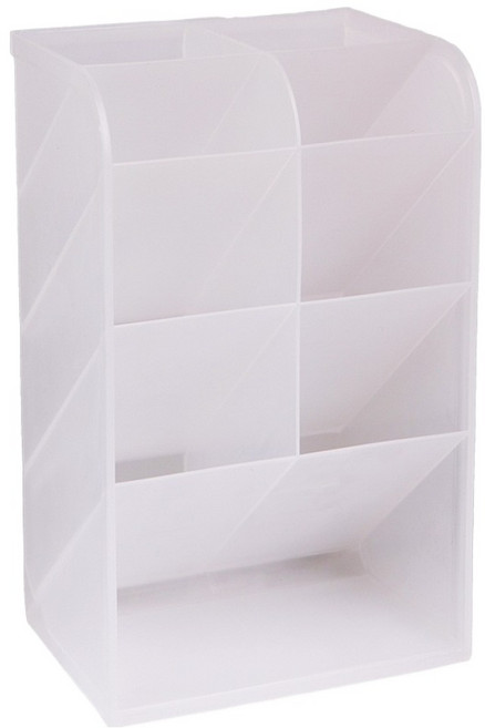 세우세 다용도 연필꽃이 데스크 수납함, 반투명 9칸 수납함, 1개