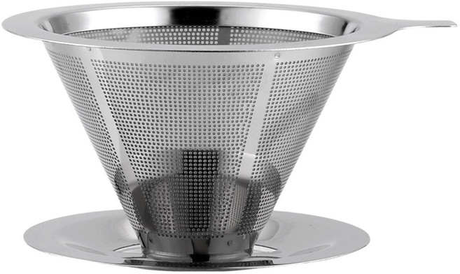 발룬피니 스텐 304 이중망 커피필터 드리퍼 실버, 1개, 단품