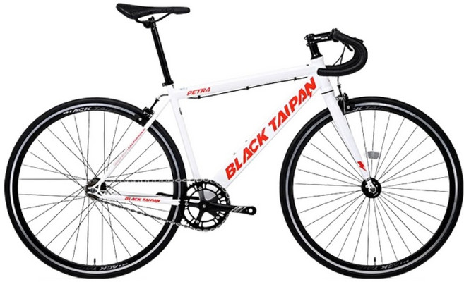 블랙타이판 2025 페트라 700C 픽시자전거 69.9cm 38cm 방문설치, 화이트 + 레드, 1개, 168cm