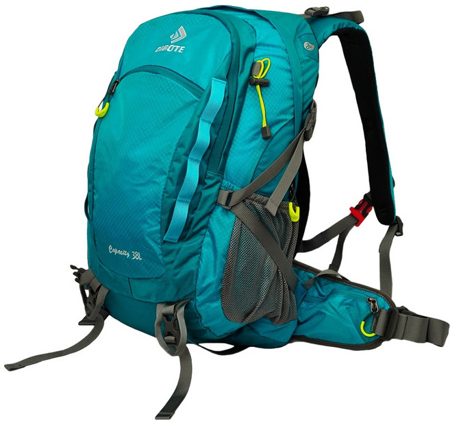 DIBOTE 迪伯特 極輕 專業登山休閒背包 附贈防水套 + 背架, 湖綠色
