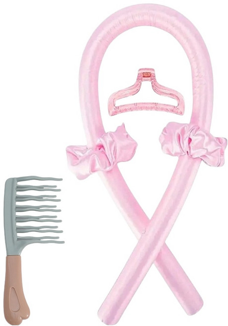 밝은리빙 웨이브 튜브컬 헤어롤 키트세트, 혼합색상, 1세트