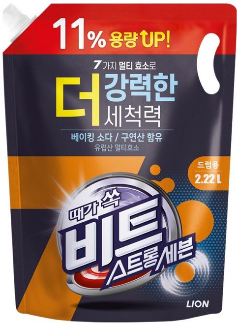 Beat Strong Seven 滾筒式液體洗衣精補充包, 1個, 2.22L