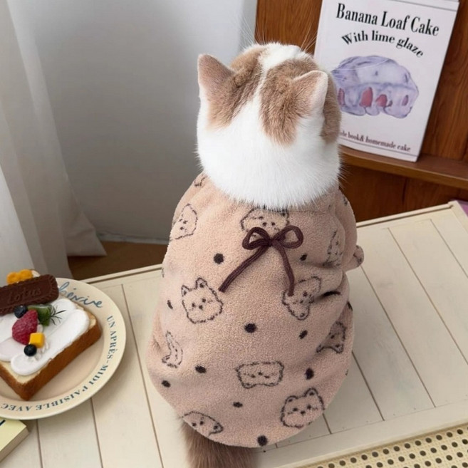 코코스튜디오 반려동물 폴리 기모 플리스 코코베어 티셔츠, 1개, 베이지