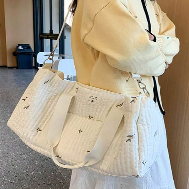 ROIlife 刺繡旅行大容量行李尿布包, 附標籤橄欖綠