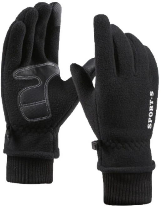 쿠엔제이 남성용 겨울 자전거 장갑 양손 세트, 블랙, 1세트