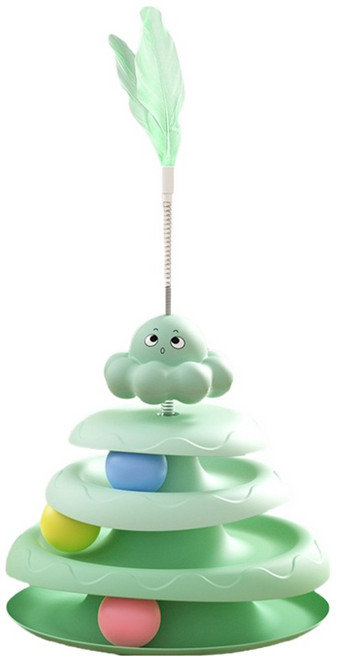 둥둥펫 고양이 문어 사냥 트랙볼 장난감, 그린, 1개