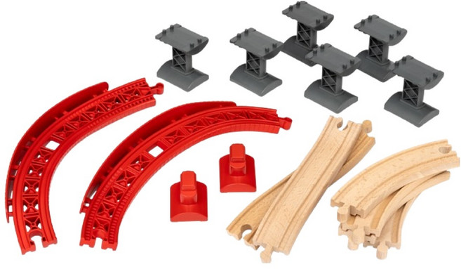 브리오 곡선 트랙 팩 기차 세트 33995, 혼합색상, 1세트