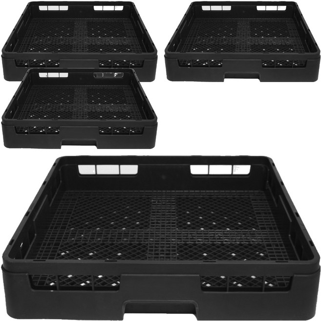 리빙메이트 업소용 식기세척기 평랙 바구니, 블랙, 4개, 1단