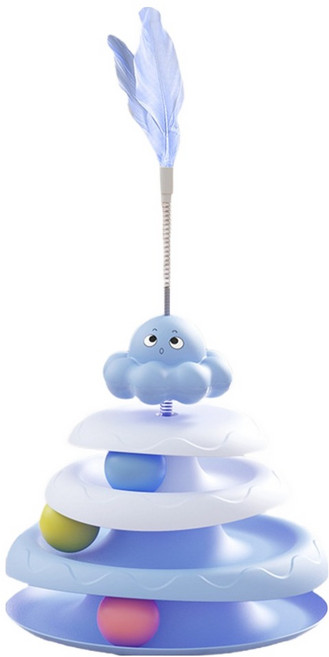 둥둥펫 고양이 문어 사냥 트랙볼 장난감, 블루, 1개