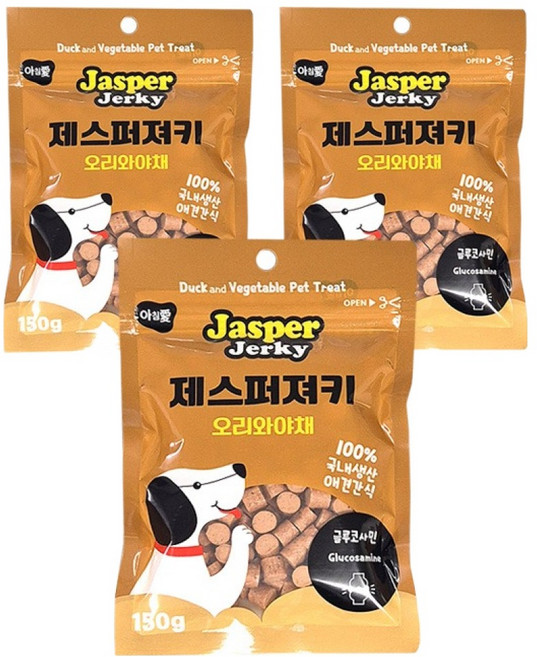 아침애 강아지 칭찬용 노즈워크 제스퍼져키, 3개, 150g, 혼합맛(오리/야채)