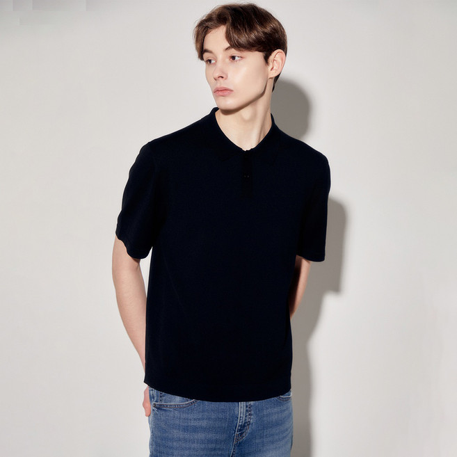 게스 남성용 워셔블 카라 반팔 스웨터 MP2S9650