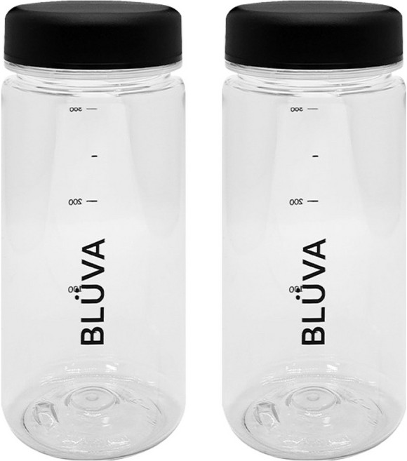 블루바 눈금표시 트라이탄 파스텔 휴대용 보틀, 2개, 350ml, 블랙