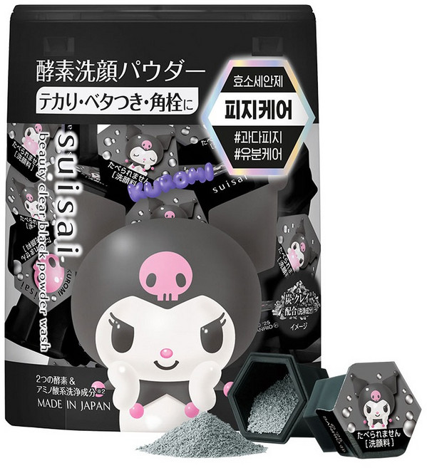 Kanebo 佳麗寶 suisai 三麗鷗聯名款 美妝潔顏黑粉洗面乳, 12.8g, 1個