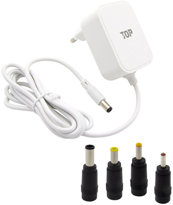 솔탑 DC 24V 1A 다용도 어댑터 화이트 1.5m + 젠더 4종 세트, 1세트