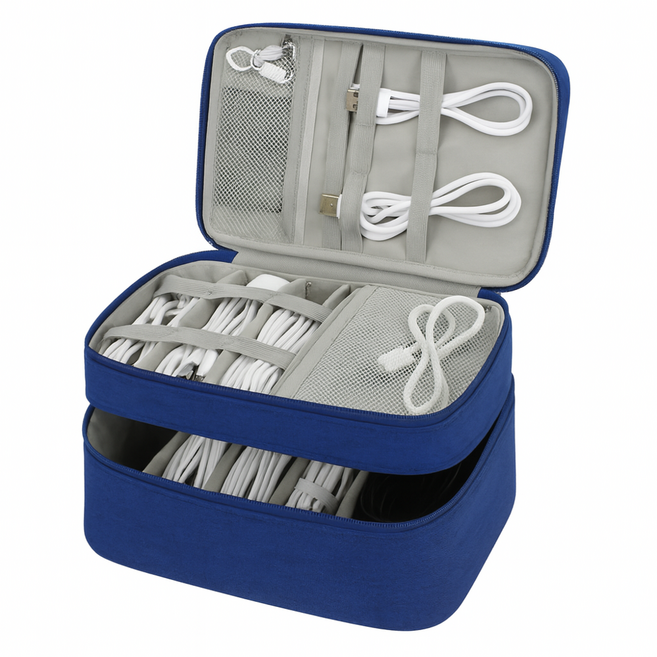 得物系列 防水便攜式數位相機包 旅行小物收納包, 藍色 3層, 1個