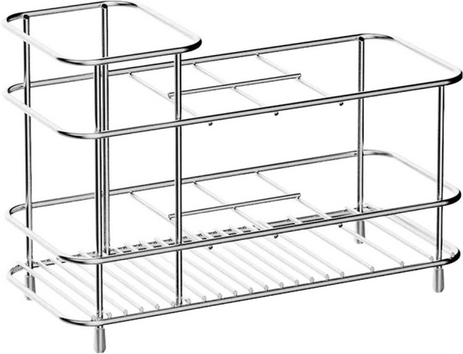 인앳홈 스테인리스 욕실 칫솔 치약 정리랙 와이드, 실버, 1개