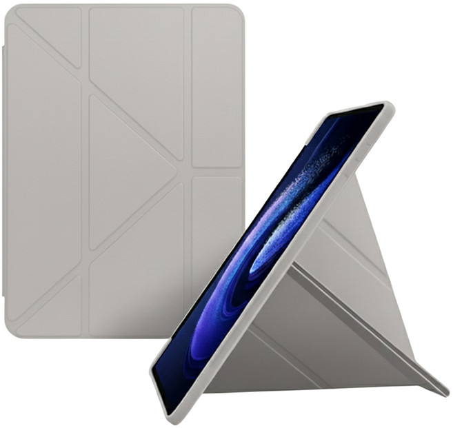 에센스웨어 Y형 스탠드 펜슬 수납 태블릿PC 케이스, 그레이, 1개