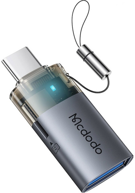 맥도도 TR프로 USB3.0 C타입 TF카드 리더기 미니 젠더 39.6mm, 1개, 블랙, OT-760