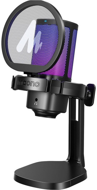 마오노 게이밍 방송용 녹음용 스탠드 USB 콘덴서 마이크, Black, DGM20G