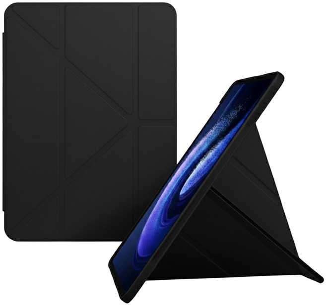 Essence Wear Y型支架附筆槽平板電腦保護殼, 黑色, 1個