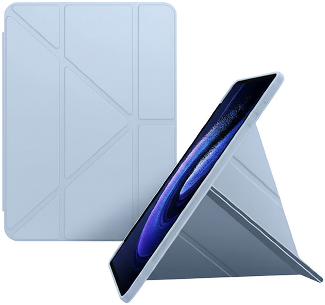 에센스웨어 Y형 스탠드 펜슬 수납 태블릿PC 케이스, 블루, 1개