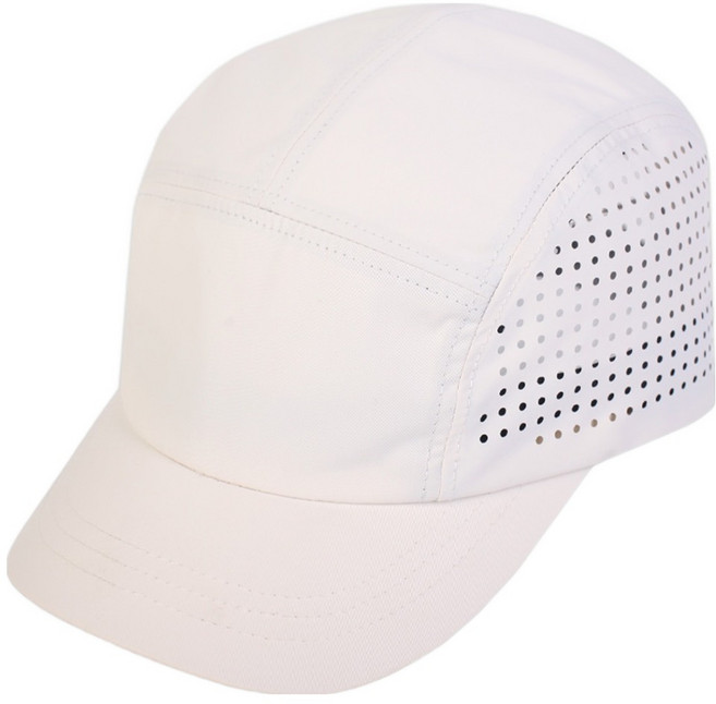 사일런스 마라톤 캠핑 트레일 런 스포츠 경량 숏캡 레이저 타공 러닝 모자, 화이트, 1개
