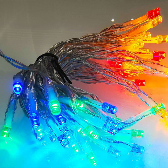 摩達客 聖誕燈樹燈露營燈 50燈LED燈串 USB + 電池盒兩用充電, 彩光, 1件