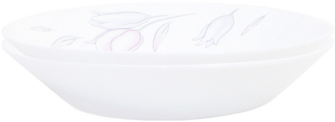 바칠레 러블리 플라워 앞접시, 화이트, 2개