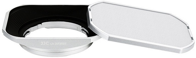 JJC 후지필름 XF23 F2 35mm F2 카메라 렌즈 사각후드 LH-JXF35SII 실버, 1개