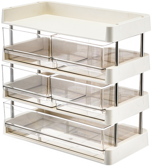 로이라이프 티백 커피캡슐보관 수납함 4단형 32.3 x 17 x 31 cm, 혼합색상, 1개