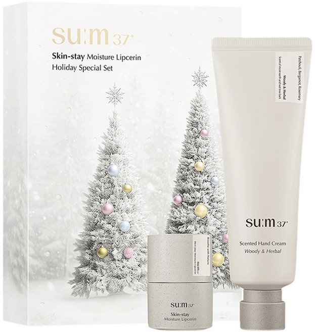 숨37도 스킨 스테이 모이스처 립세린 홀리데이 세트 85ml, 립세린+핸드크림, 1개, 15ml, 컬리플라워 콤플레스
