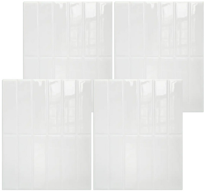 MODUEZ 타일 시트지 3d 접착식 인테리어 4p, 솔리드 올화이트