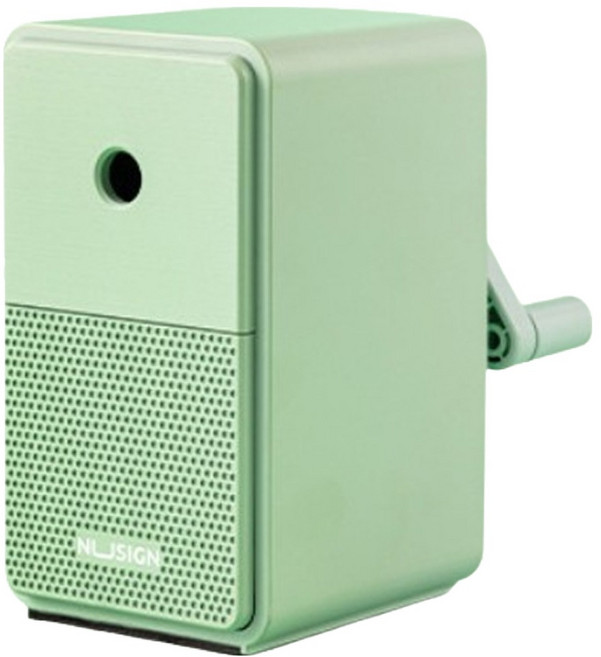 누사인 회전식 5단 심조절 미술 그림용 연필깎이 NS077-S, 그린, 1개