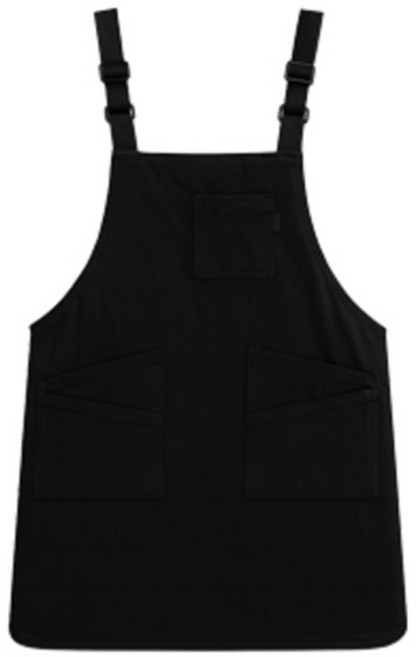 MEO 男女通用前後雙面防水咖啡廳圍裙, 黑色, 1個