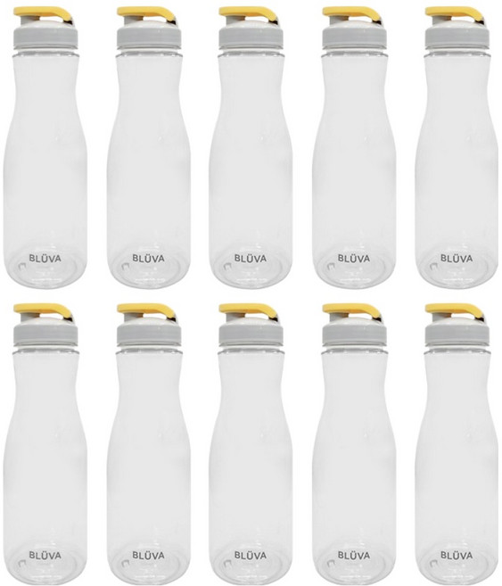블루바 가정용 업소용 원터치 냉장고 물병, 10개, 900ml, 옐로우