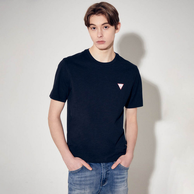 게스 남성용 미니삼각 슬럽 면 반팔 티셔츠 MP2K9433
