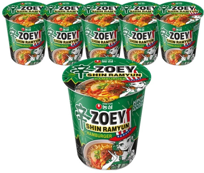 신라면 햄버거컵 65g, 6개