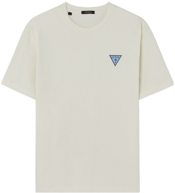 게스 남녀공용 유니 등판 원형 그래픽 반팔 티셔츠 KP2K6422