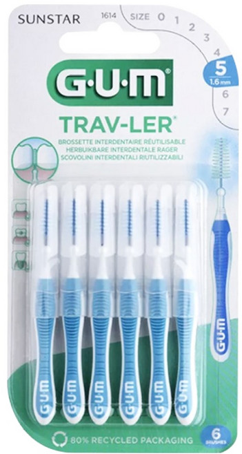 SUNSTAR 三詩達 G.U.M Traveler 牙間刷 1614, 6入, 1個