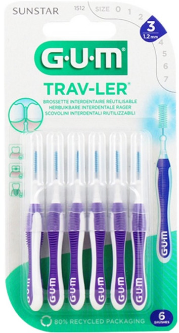 SUNSTAR 三詩達 G.U.M Traveler 牙間刷 1512, 6入, 1個