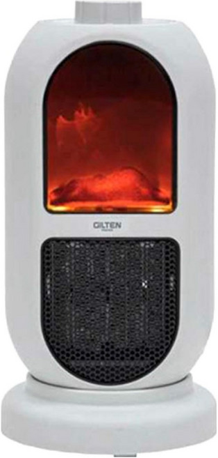 길텐 미니 불꽃 플래임 PTC 탁상형 캠핑용 전기히터, GTPH-P890FW, 화이트