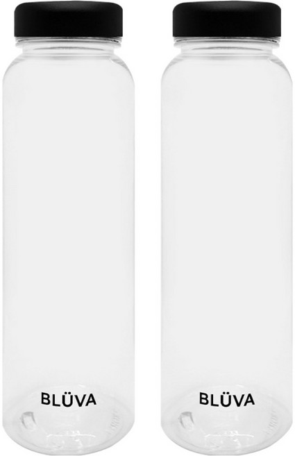 BLUVA Tritan 粉彩蓋冰箱冷水壺, 2個, 1L, 黑色