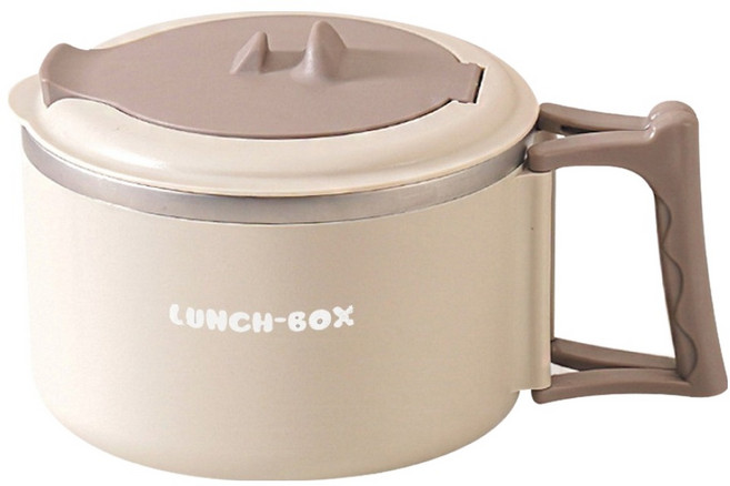 Kyhome 316不鏽鋼泡麵碗, 米色, 1個