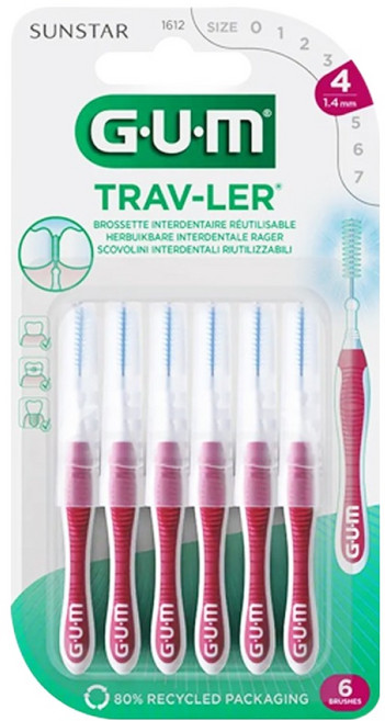 SUNSTAR 三詩達 G.U.M Traveler 牙間刷 1612, 6入, 1個