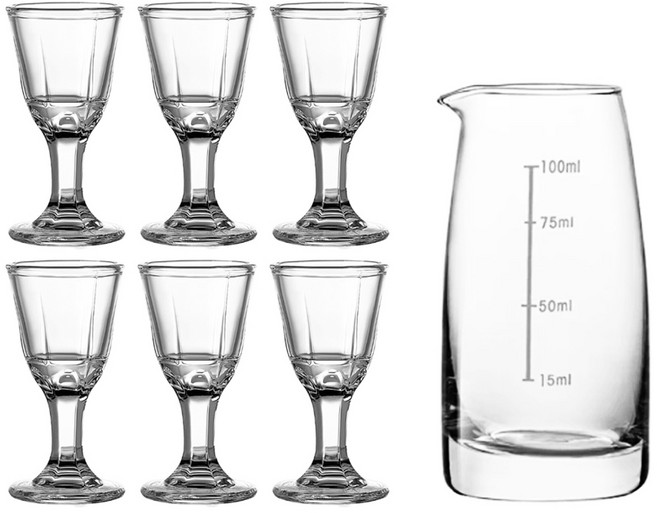 애스크제이 미니고블렛 고량주 분주기 + 잔 6p 세트, 1세트, 고량주잔 + 분주기