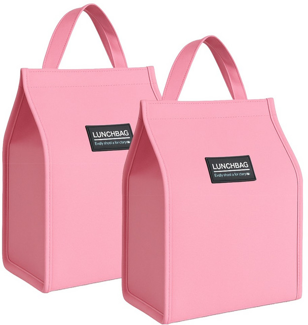 메오 런치백 보온보냉가방 쿨러백세트, 핑크, 2개