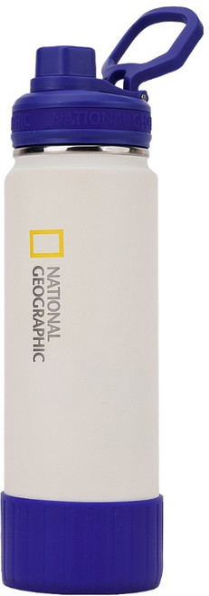 릴팡 내셔널지오그래픽 GT Pro 이중스텐스포츠텀블러, 1개, 720ml, 오프화이트 + 코발트블루